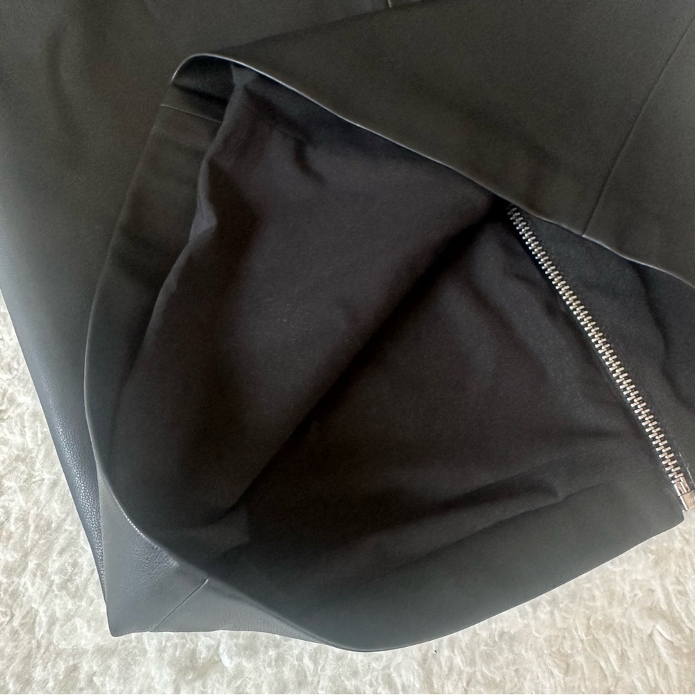 All Saints Axel Faux Leather Zip Front Skirt Black Classic Edge Size 8 - Picture 10 of 12